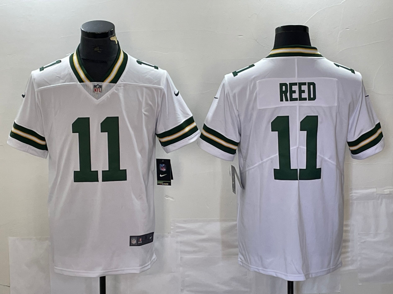 Men's Green Bay Packers Jayden Reed #11 White Jersey